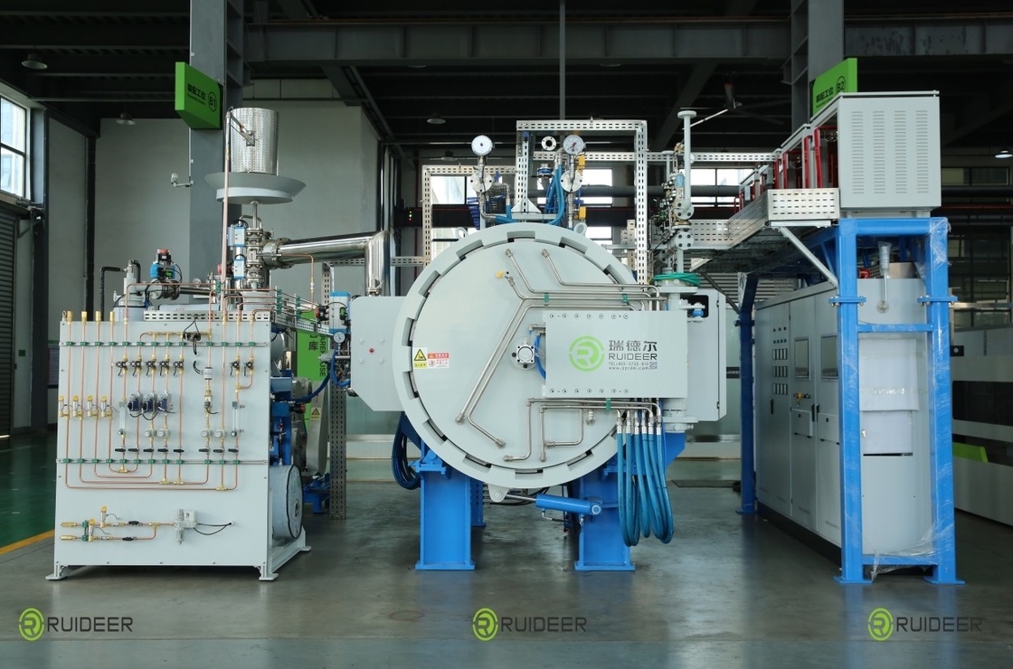 Forno de compressão a vácuo de fogão deslizante 6-10MPa até 1600°C para desvaxagem e painel de gás MFC H2/N2/Ar em ambientes industriais