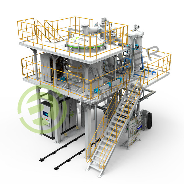 Forno CVI de carbono pirolítico vertical de grande dimensão, com carga superior/inferior e temperatura de funcionamento máxima de 1300 oC