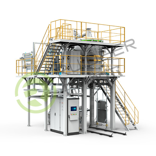 Forno CVI de carbono pirolítico vertical de grande dimensão, com carga superior/inferior e temperatura de funcionamento máxima de 1300 oC