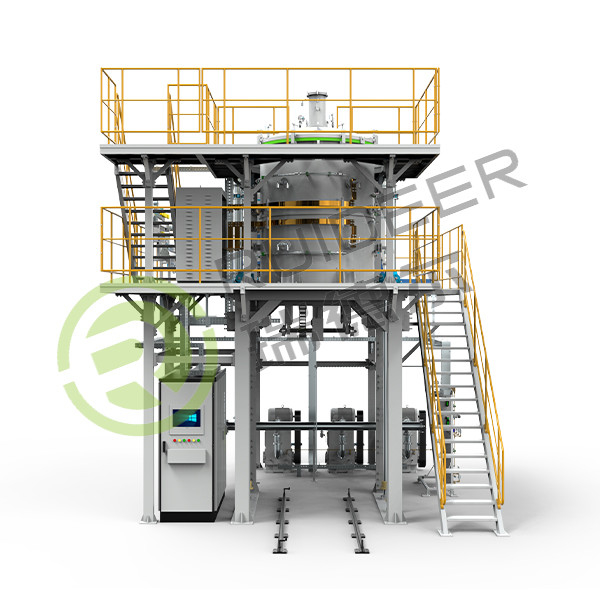 Forno CVI de carbono pirolítico vertical de grande dimensão, com carga superior/inferior e temperatura de funcionamento máxima de 1300 oC