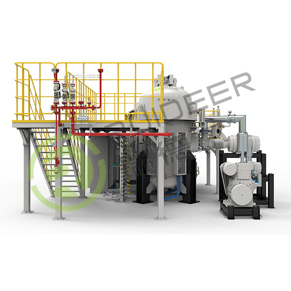 Forno de sinterização de pressão de gás de atmosfera uniforme vertical para altas temperaturas de 2000C em entrada de gás N2