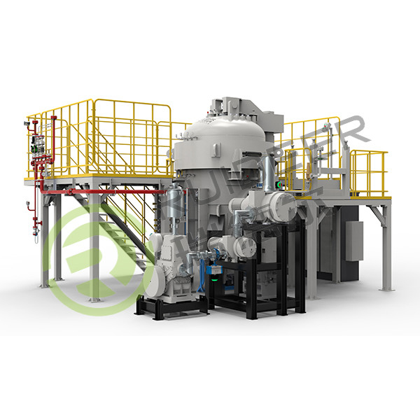 Forno de sinterização de pressão de gás de atmosfera uniforme vertical para altas temperaturas de 2000C em entrada de gás N2